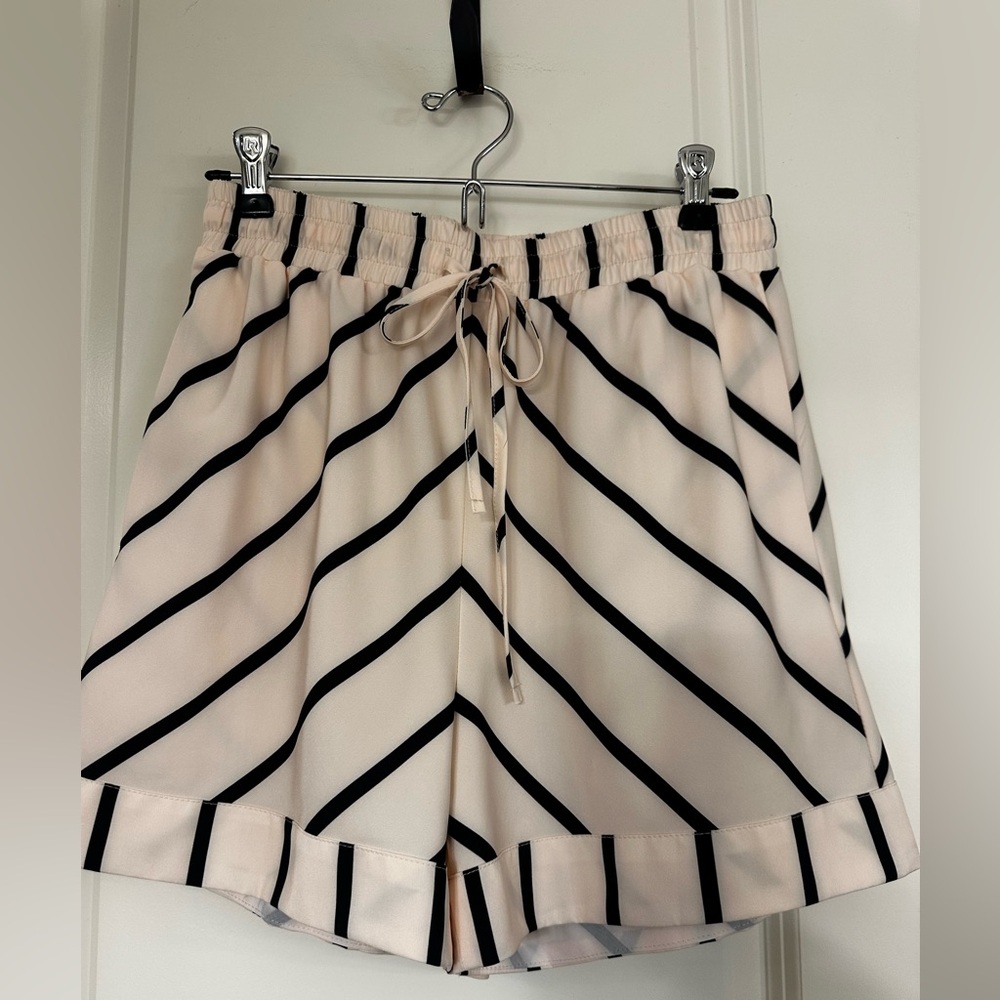 Striped Black/Cream Shorts & Button Up Set - Picture 8 of 16